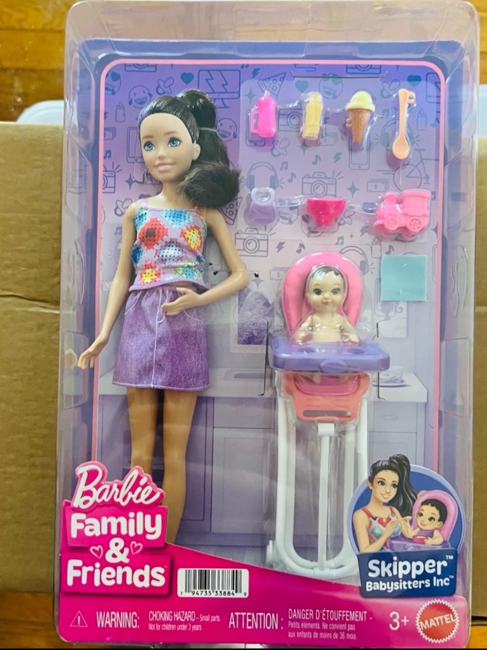 Barbie Family & Friends Skipper Babysitters Inc Playset JJB44 with High Chair